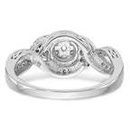 14k White Gold Complete Diamond Cluster Engagement Ring