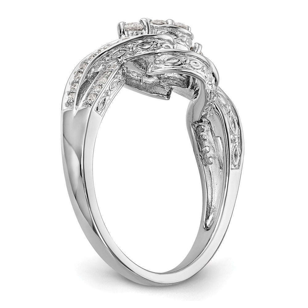 14k White Gold Complete Diamond Cluster Engagement Ring