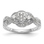 14k White Gold Complete Diamond Cluster Engagement Ring