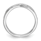 14K White Gold Criss-Cross 1/5 carat Diamond Complete Wedding Band