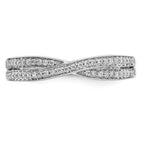 14K White Gold Criss-Cross 1/5 carat Diamond Complete Wedding Band