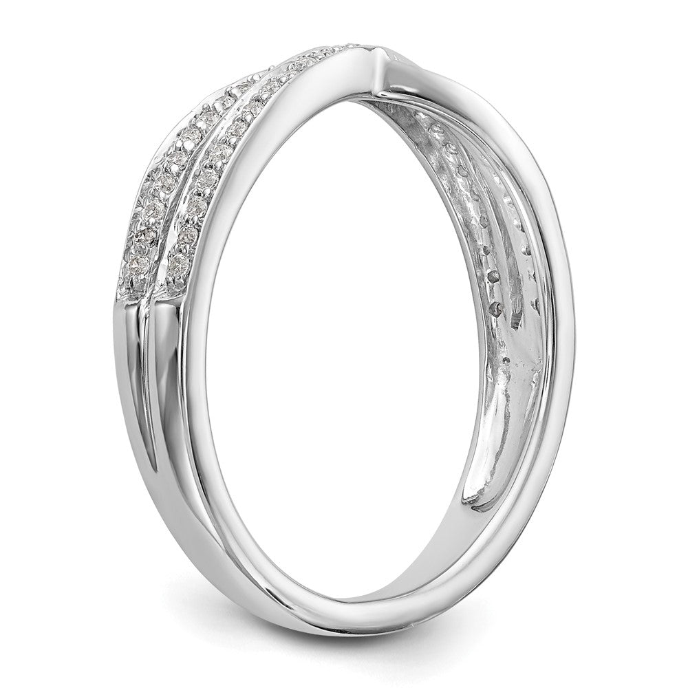 14K White Gold Criss-Cross 1/5 carat Diamond Complete Wedding Band