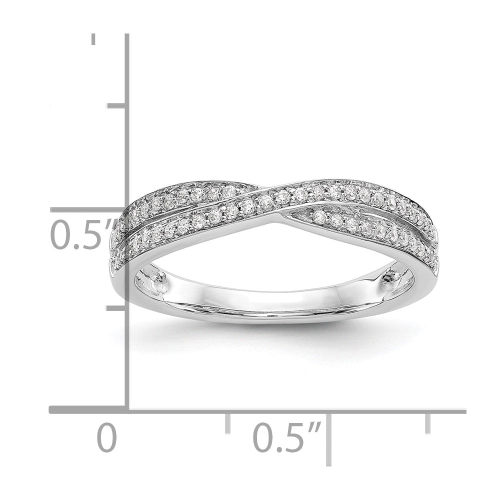 14K White Gold Criss-Cross 1/5 carat Diamond Complete Wedding Band