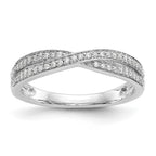 14K White Gold Criss-Cross 1/5 carat Diamond Complete Wedding Band
