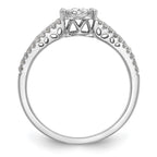 14K White Gold Halo Cluster 1/2 carat Diamond Complete Engagement Ring