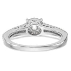 14K White Gold Halo Cluster 1/2 carat Diamond Complete Engagement Ring