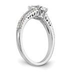 14K White Gold Halo Cluster 1/2 carat Diamond Complete Engagement Ring