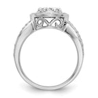 14K White Gold Complete Diamond Cluster Engagement Ring