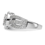 14K White Gold Complete Diamond Cluster Engagement Ring