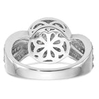 14K White Gold Complete Diamond Cluster Engagement Ring