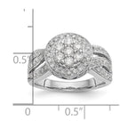 14K White Gold Complete Diamond Cluster Engagement Ring