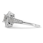 14K White Gold Square Halo Cluster 5/8 carat Princess/Round Diamond Complete Engagement Ring
