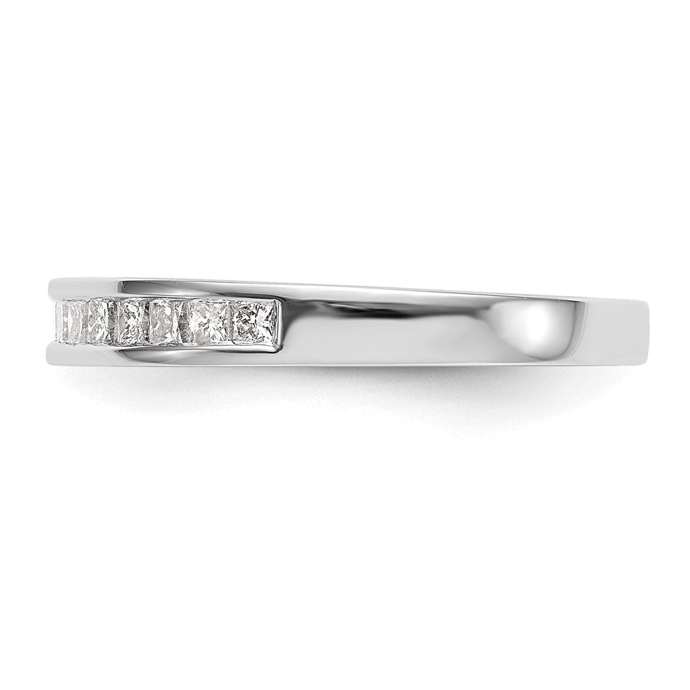 14k White Gold Channel-set 1/3 carat Princess Diamond Complete Wedding Band