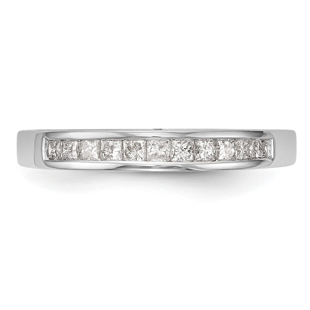 14k White Gold Channel-set 1/3 carat Princess Diamond Complete Wedding Band