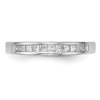 14k White Gold Channel-set 1/3 carat Princess Diamond Complete Wedding Band