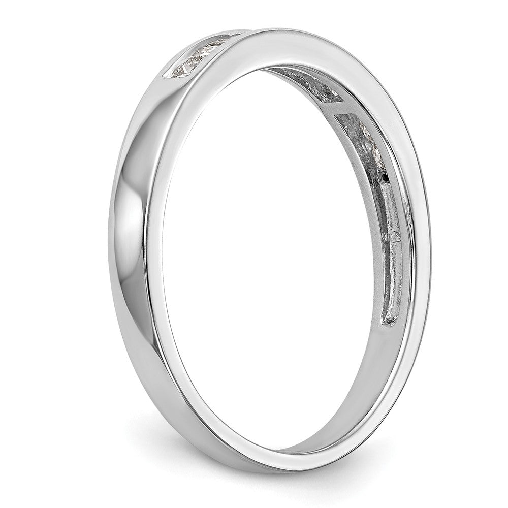14k White Gold Channel-set 1/3 carat Princess Diamond Complete Wedding Band