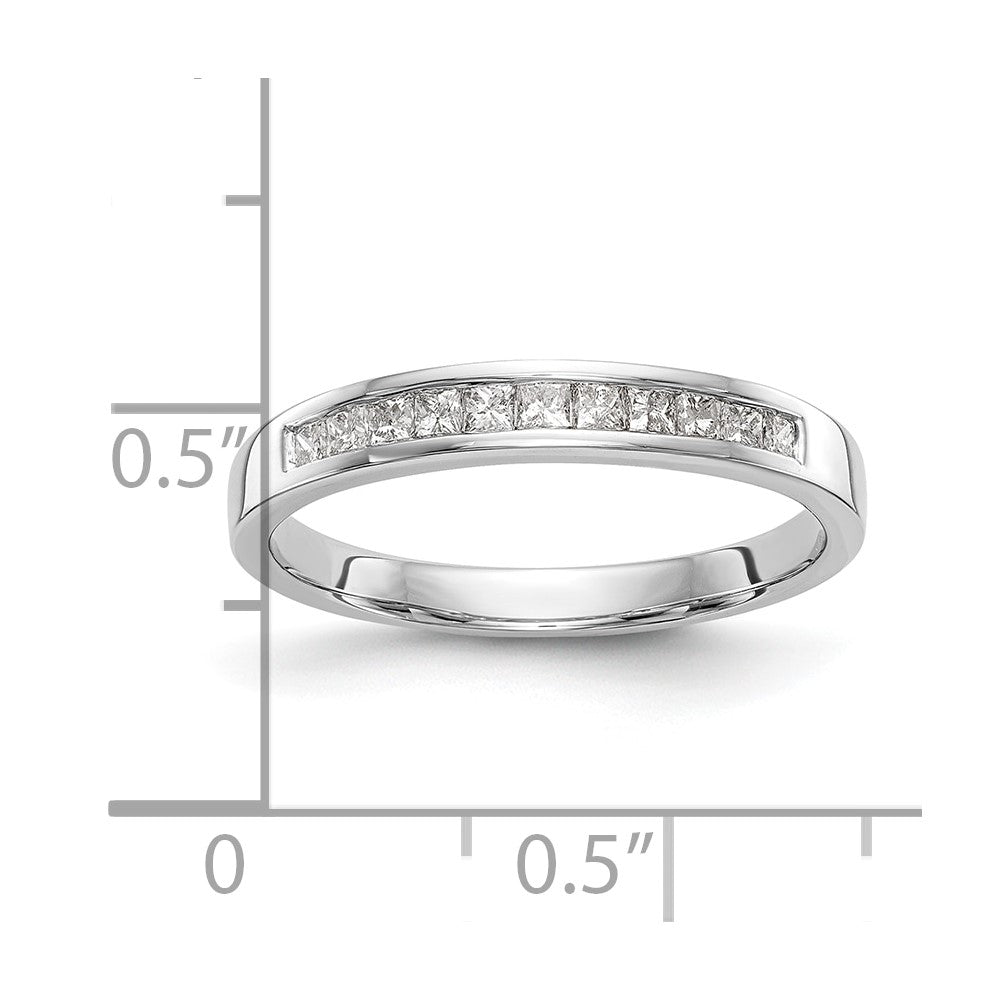 14k White Gold Channel-set 1/3 carat Princess Diamond Complete Wedding Band