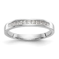 14k White Gold Channel-set 1/3 carat Princess Diamond Complete Wedding Band