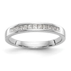 14k White Gold Channel-set 1/3 carat Princess Diamond Complete Wedding Band