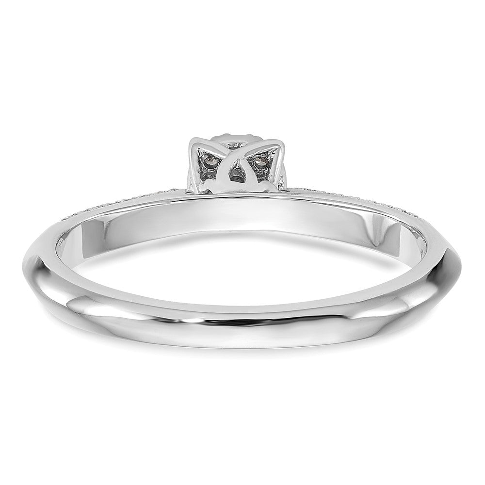 14K White Gold Complete Diamond Cluster Engagement Ring