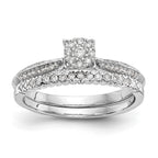 14K White Gold Complete Diamond Cluster Engagement Ring