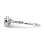 14K White Gold Square Halo Cluster 1/5 carat Diamond Complete Engagement Ring