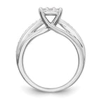 14K White Gold Complete Diamond Cluster Engagement Ring