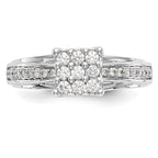 14K White Gold Complete Diamond Cluster Engagement Ring