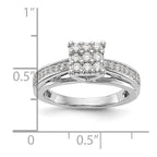 14K White Gold Complete Diamond Cluster Engagement Ring