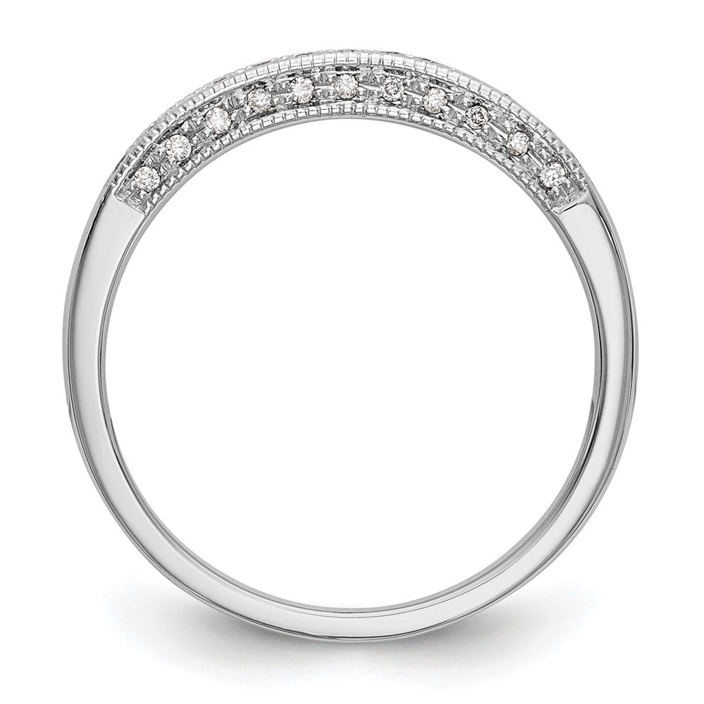14k White Gold 1/6 carat Diamond Complete Wedding Band