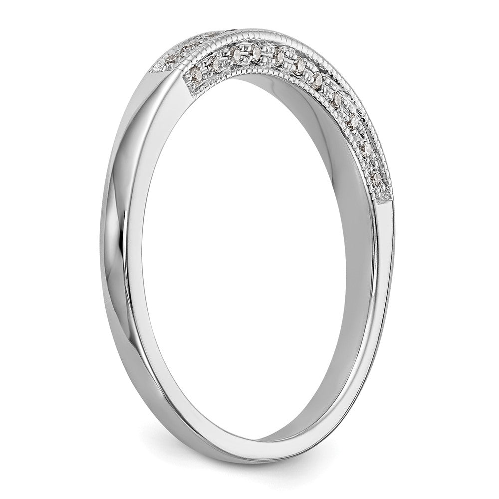 14k White Gold 1/6 carat Diamond Complete Wedding Band