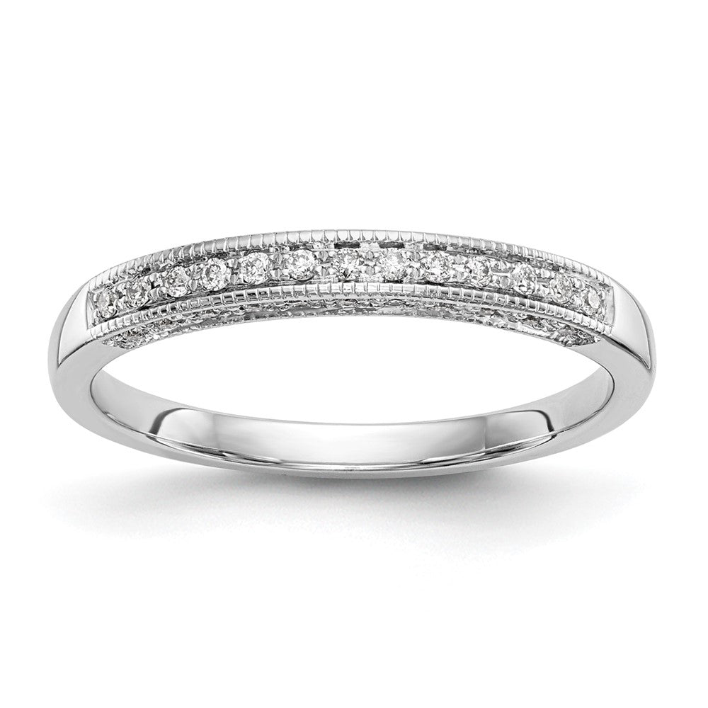 14k White Gold 1/6 carat Diamond Complete Wedding Band