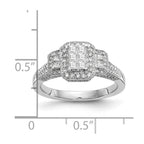 14K White Gold Complete Diamond Cluster Engagement Ring