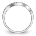 14k White Gold 1/5 carat Diamond Contoured Complete Wedding Band