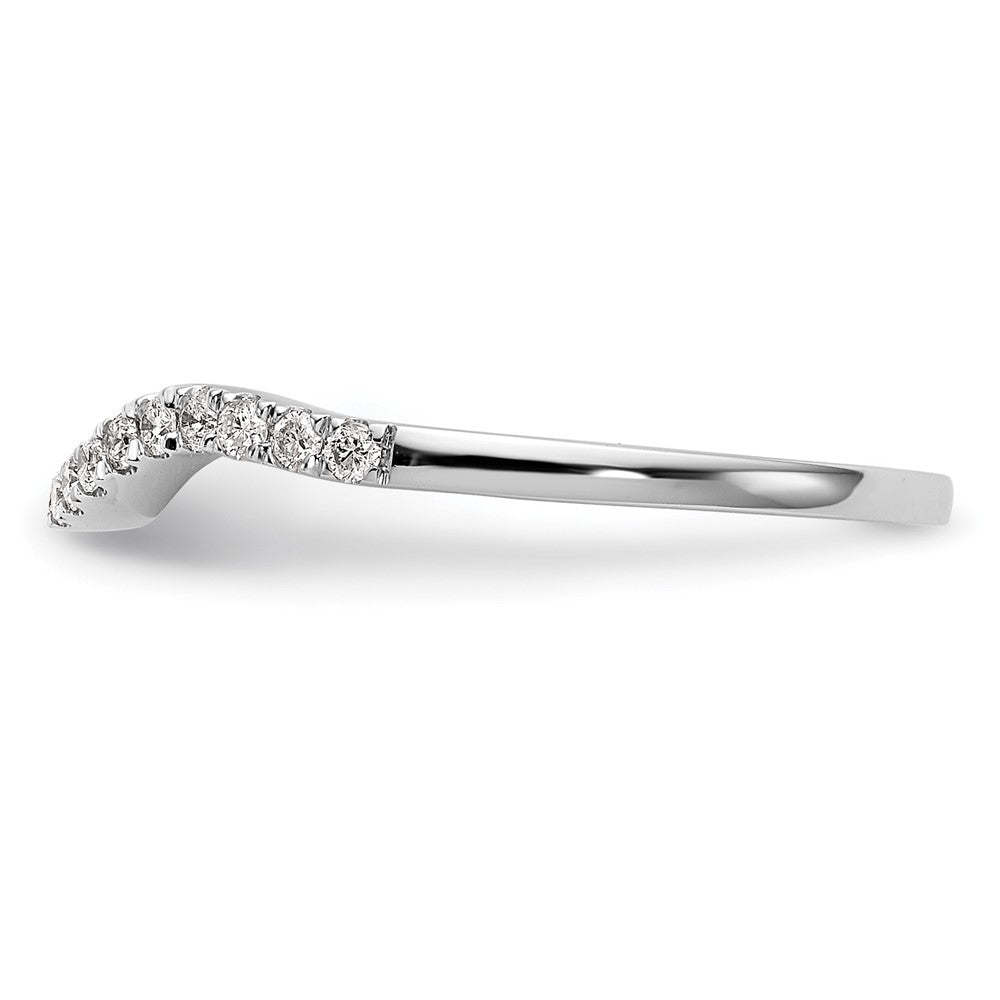 14k White Gold 1/5 carat Diamond Contoured Complete Wedding Band