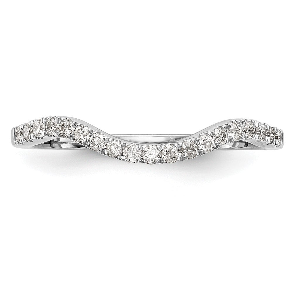 14k White Gold 1/5 carat Diamond Contoured Complete Wedding Band