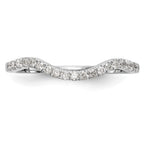 14k White Gold 1/5 carat Diamond Contoured Complete Wedding Band