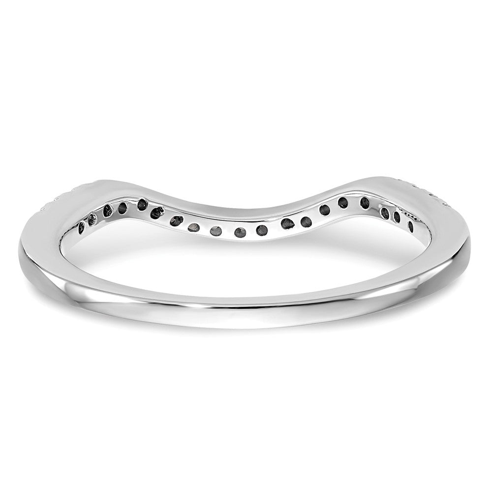 14k White Gold 1/5 carat Diamond Contoured Complete Wedding Band