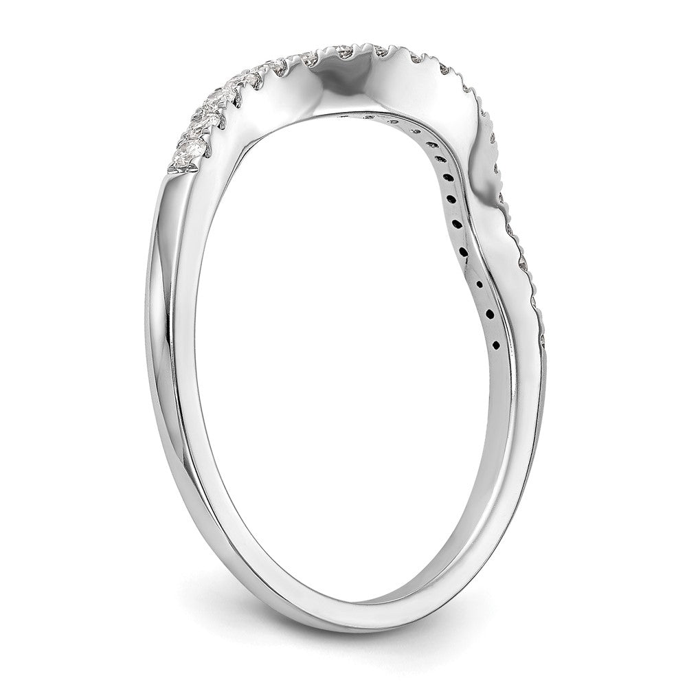14k White Gold 1/5 carat Diamond Contoured Complete Wedding Band
