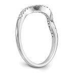 14k White Gold 1/5 carat Diamond Contoured Complete Wedding Band