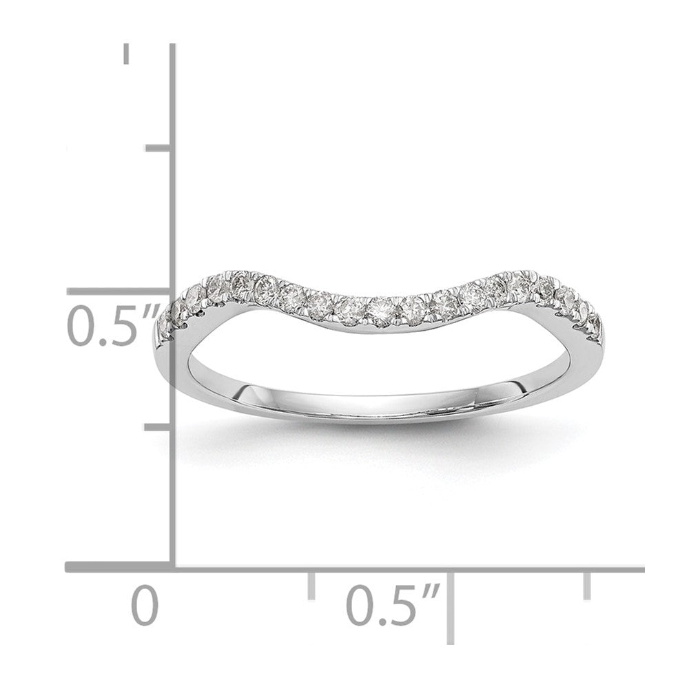 14k White Gold 1/5 carat Diamond Contoured Complete Wedding Band