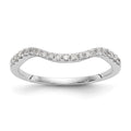 14k White Gold 1/5 carat Diamond Contoured Complete Wedding Band