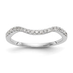 14k White Gold 1/5 carat Diamond Contoured Complete Wedding Band