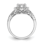 14K White Gold Halo Cluster 3/4 carat Diamond Complete Engagement Ring