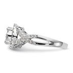 14K White Gold Halo Cluster 3/4 carat Diamond Complete Engagement Ring