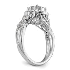 14K White Gold Halo Cluster 3/4 carat Diamond Complete Engagement Ring