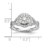 14K White Gold Complete Diamond Cluster Eng Ring