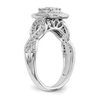 14K White Gold Complete Diamond Cluster Engagement Ring