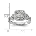 14K White Gold Complete Diamond Cluster Engagement Ring