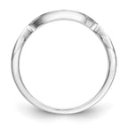 14k White Gold 1/10 carat Diamond Contoured Complete Wedding Band